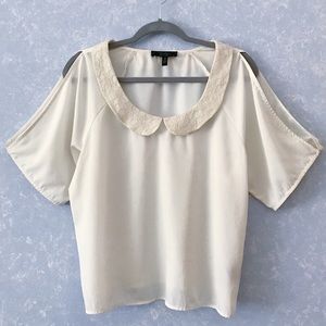 Jessica Simpson Ivory Open Sleeve Blouse